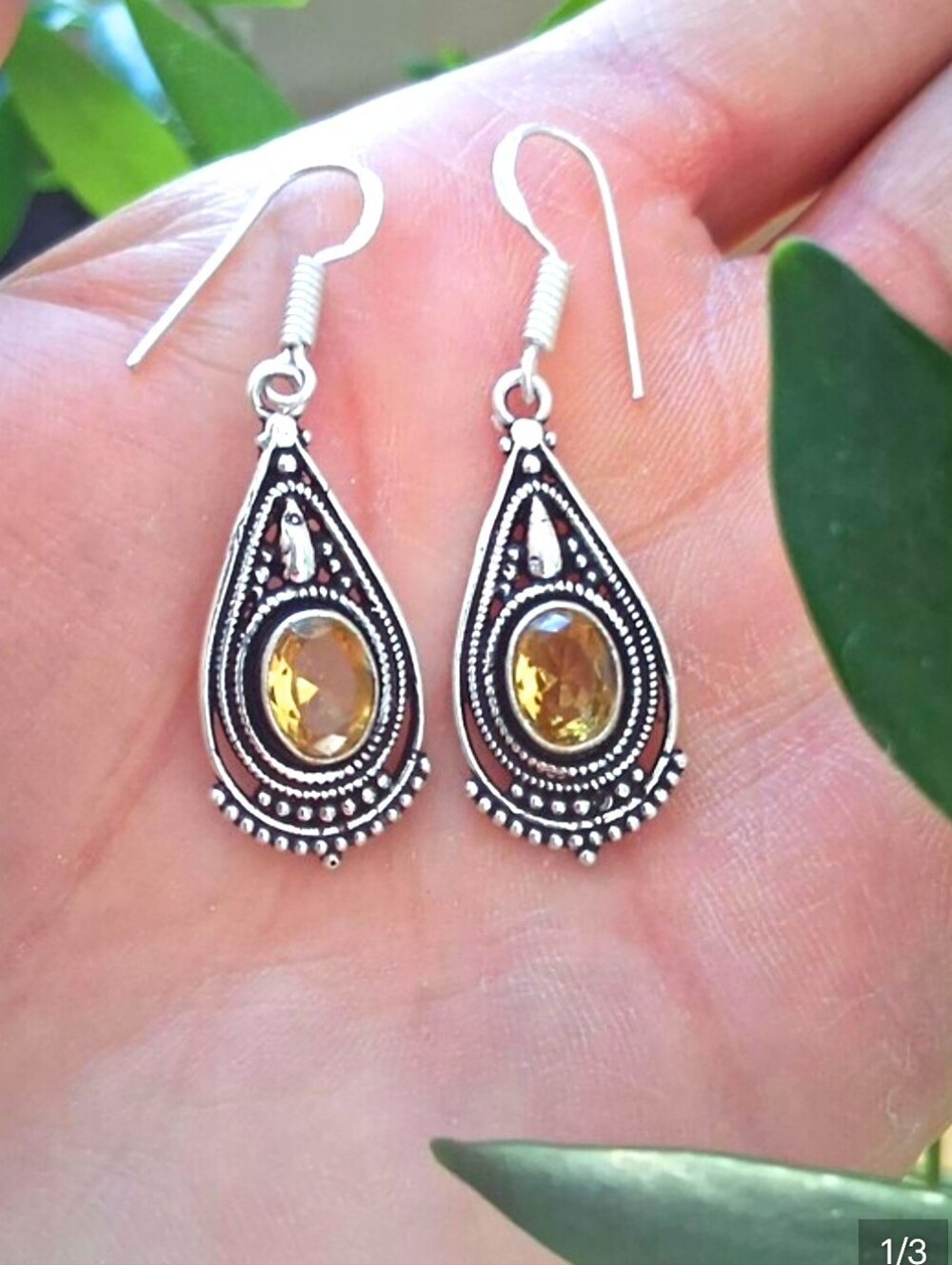 💛Citrine Sterling Silver Earrings